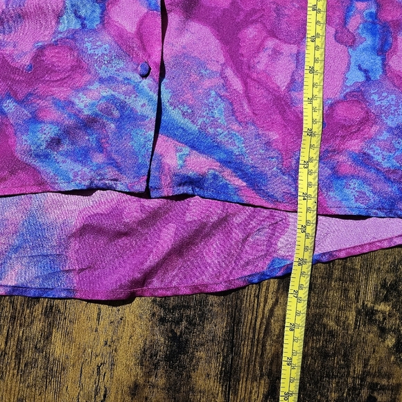 Mossimo Purple Pink Tie Neck Button Blouse Tank Large - Picture 8 of 10